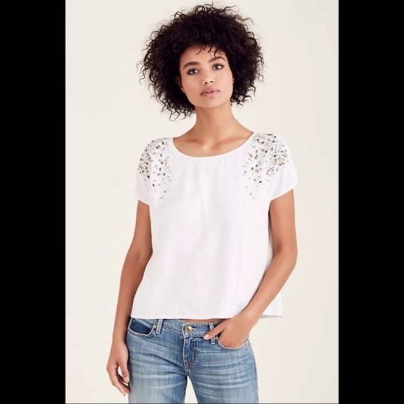 NWOT True Religion Studded Open Back Shirt - Picture 1 of 6